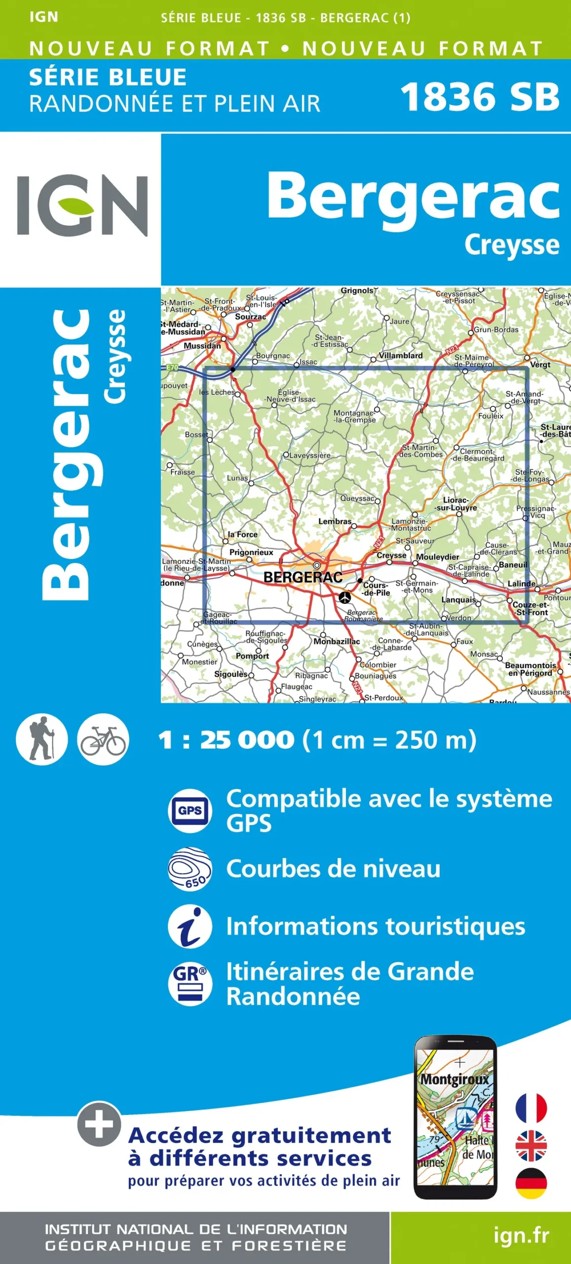 IGN Top 25 - Serie Bleu - Bergerac / Creysse 1836