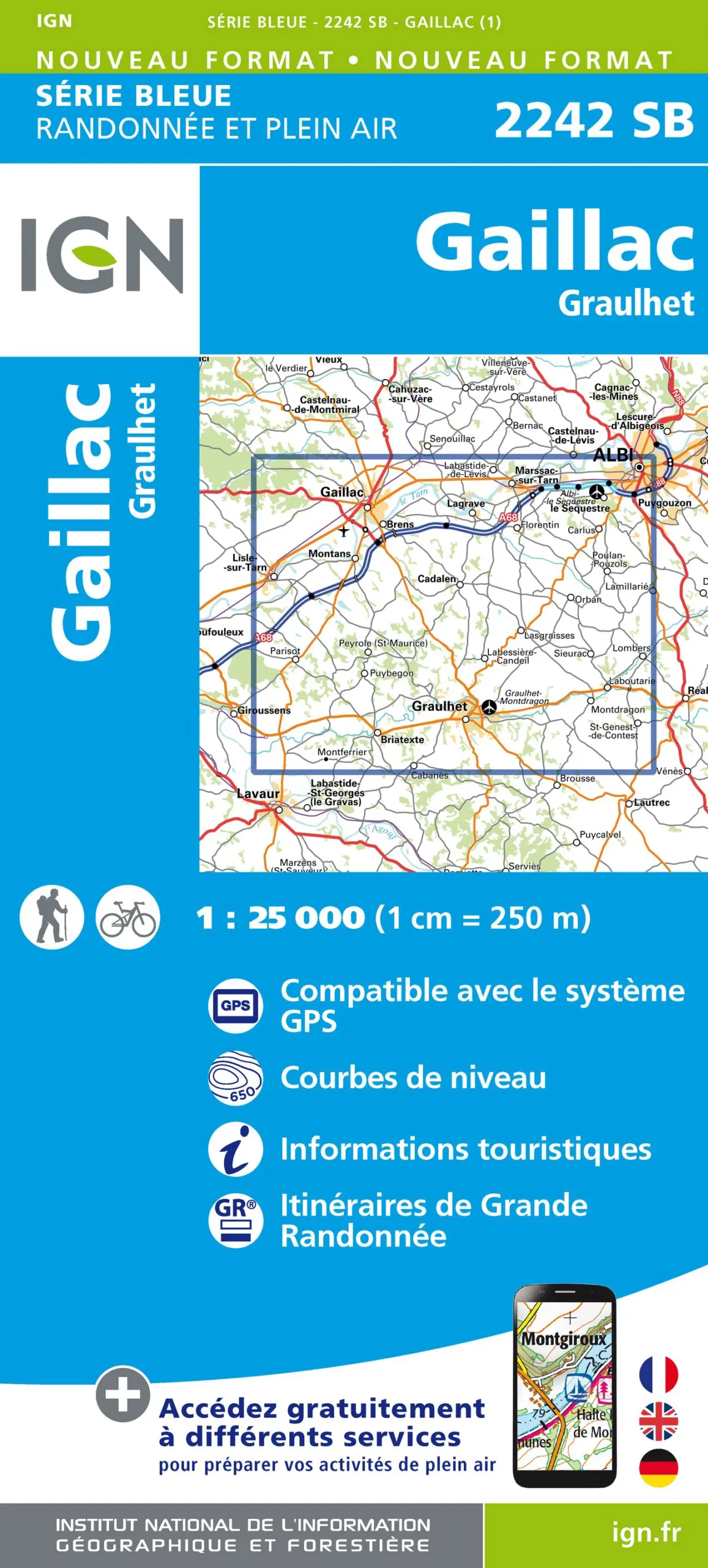 IGN Top 25 - Serie Bleu - Gaillac - Graulhet 2242