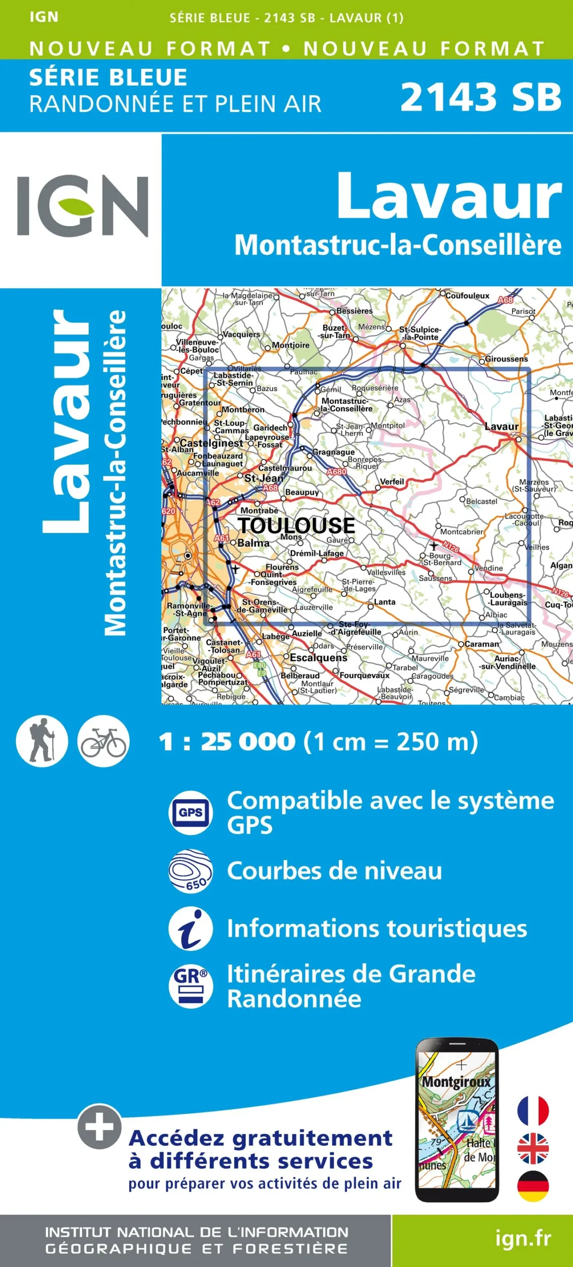 IGN Top 25 - Serie Bleu - Lavaur / Montastruc-la-Conseillère 2143