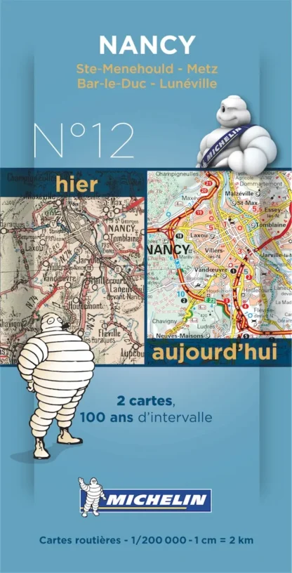 Michelin Historical Map - Nancy (Pre WW1 & Today)