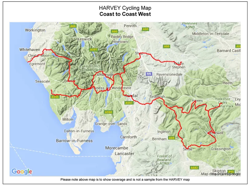 Harvey Cycle Map - Coast To Coast West Mountain Bikers And Cyclists - Image 2