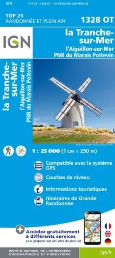 IGN Top 25 - La Tranche-s-Mer / l'Aiguillon-s-Mer PNR Marais Poitevin - Image 2