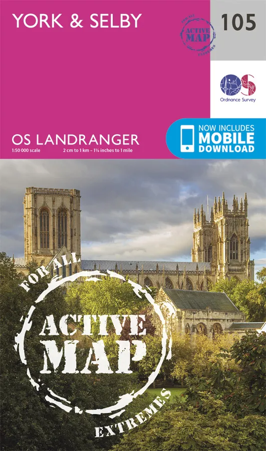 OS Landranger Active - 105 - York & Selby