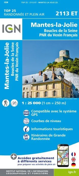 IGN Top 25 - Mantes-la-Jolie / Boucles de la Seine / PNR Vexin Fr. - Image 2