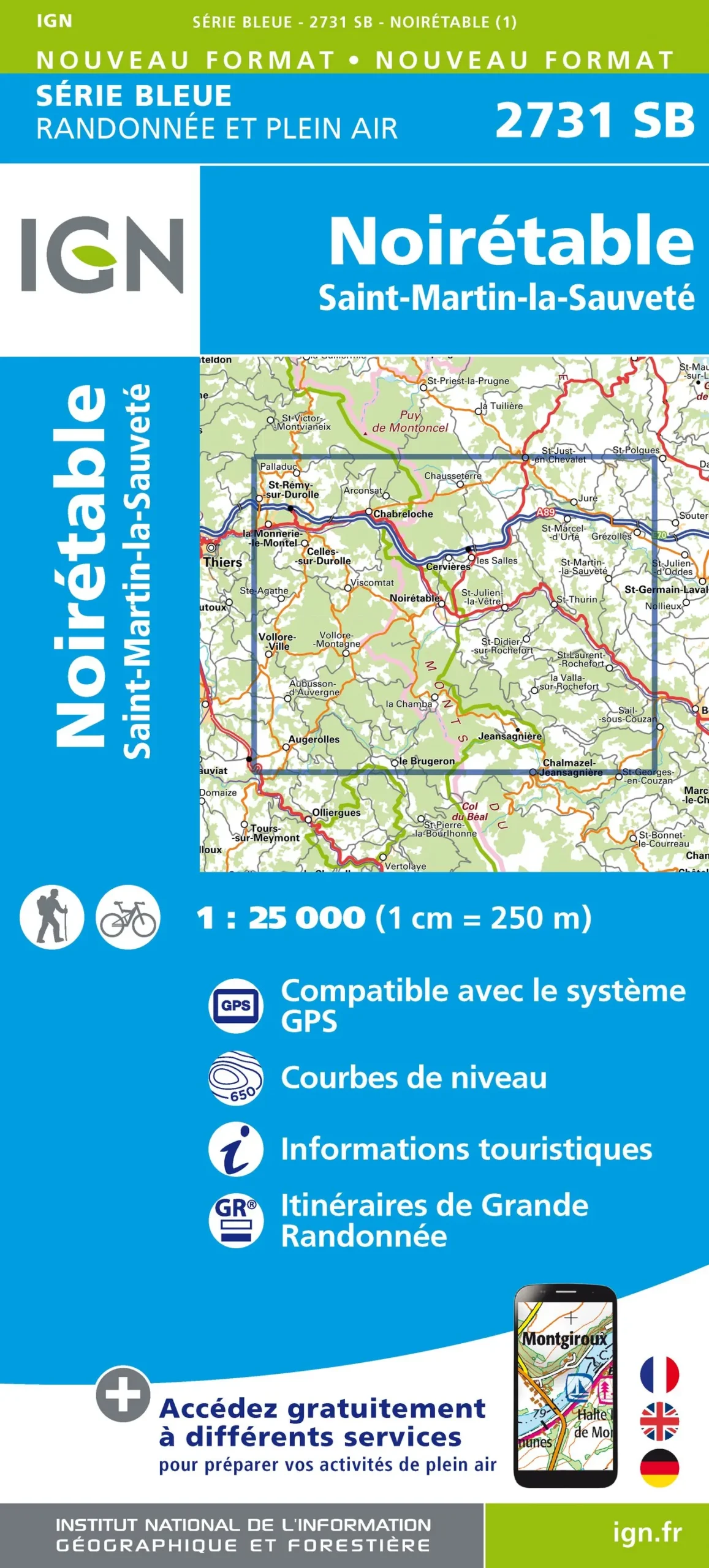 IGN Top 25 - Serie Bleu - Noirétable / Saint-Martin-la Sauveté 2731