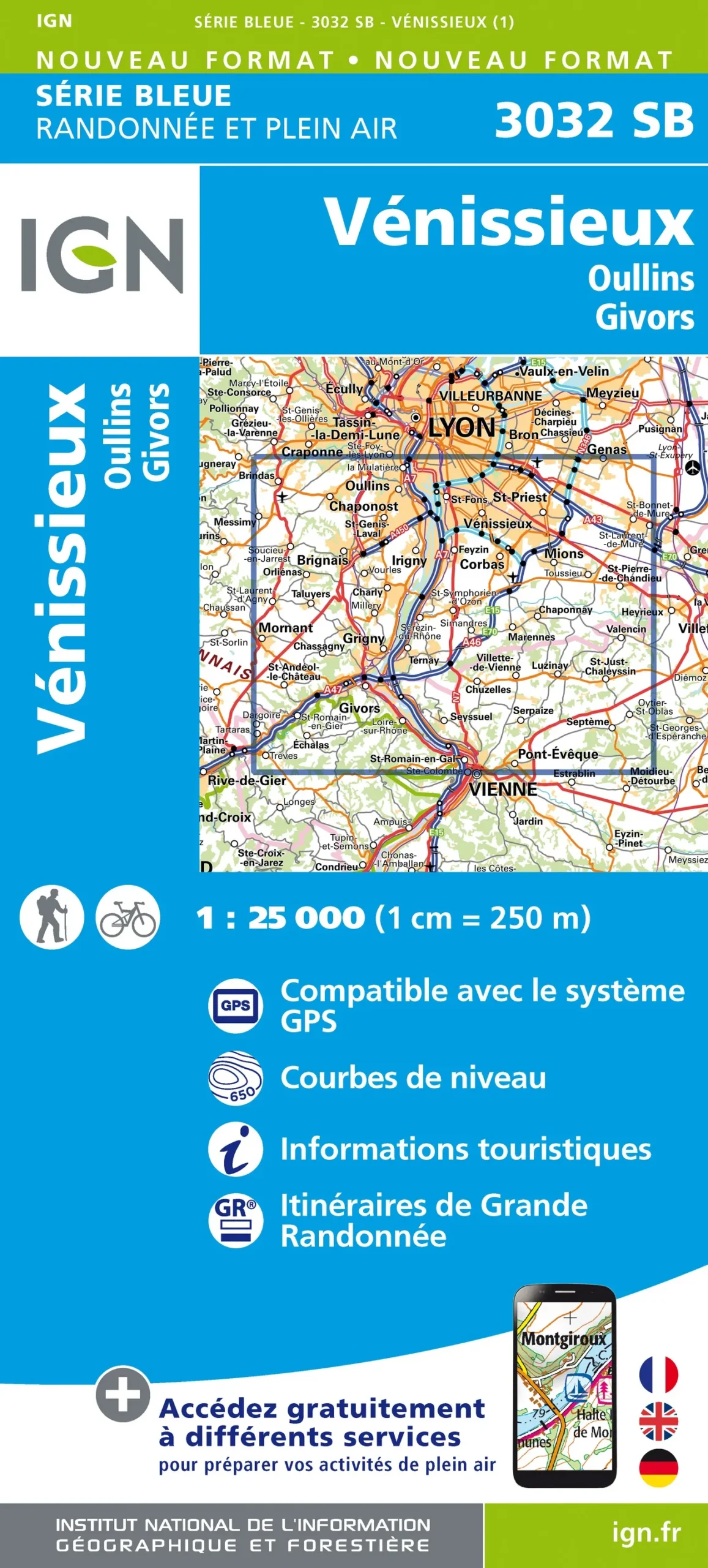 IGN Top 25 - Serie Bleu - Vénissieux / Oullins / Givors 3032