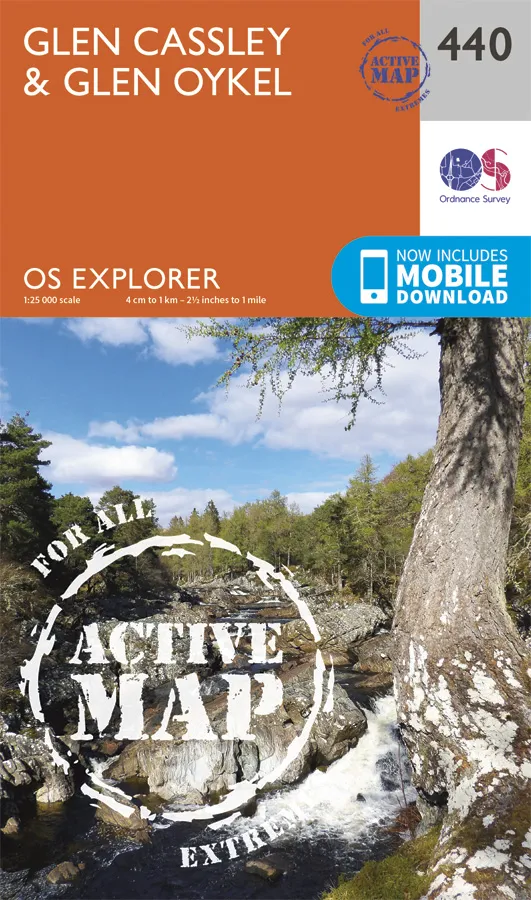 OS Explorer Active - 440 - Glen Cassley & Glen Oykel
