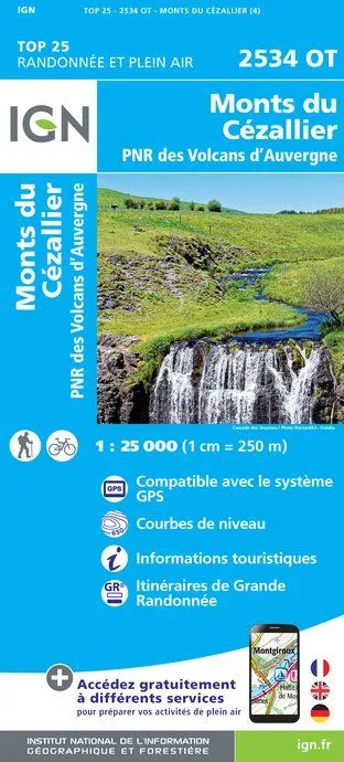 IGN Top 25 - Monts du Cézallier PNR des Volcans d'Auvergne - Image 2