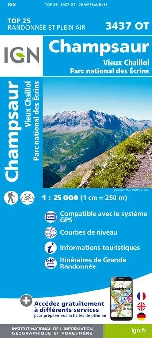 IGN Top 25 - Champsaur / Vieux Chaillol / PNR des Ecrins