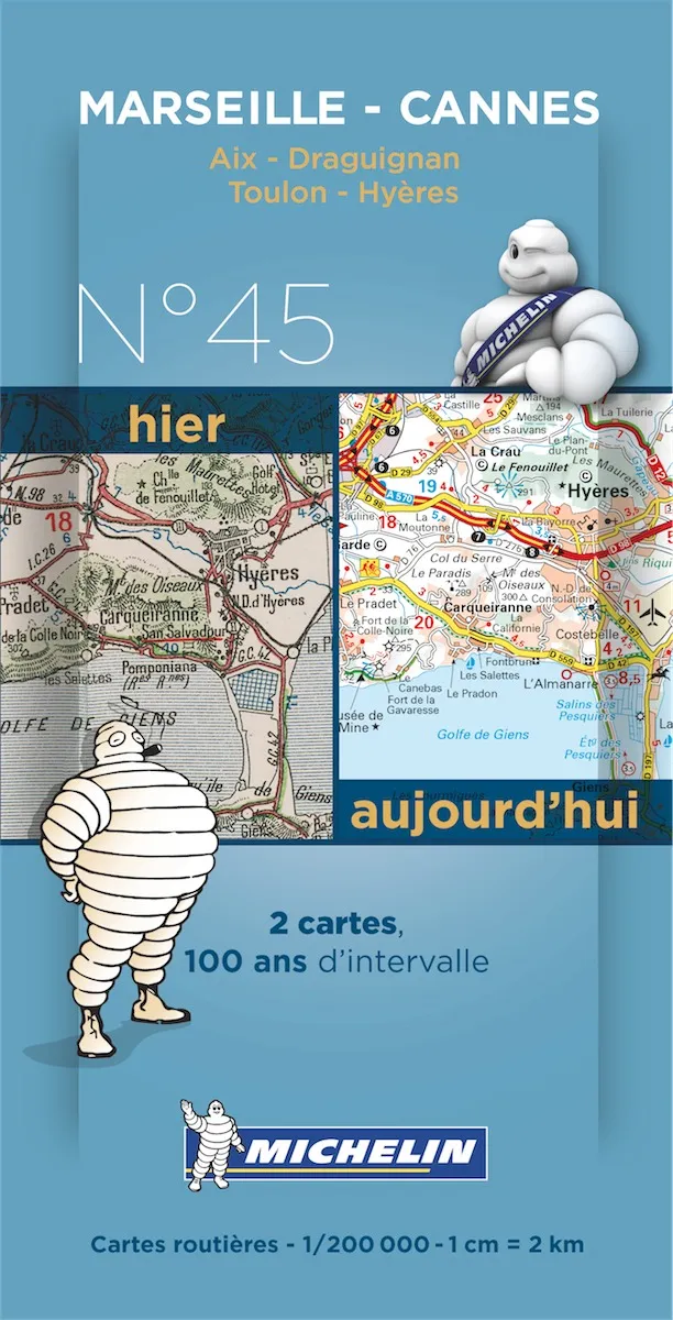 Michelin Historical Map - Marseille/Cannes (Pre WW1 & Today) - Image 2