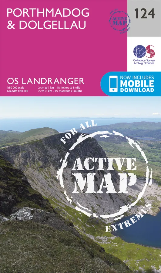OS Landranger Active - 124 - Porthmadog & Dolgellau