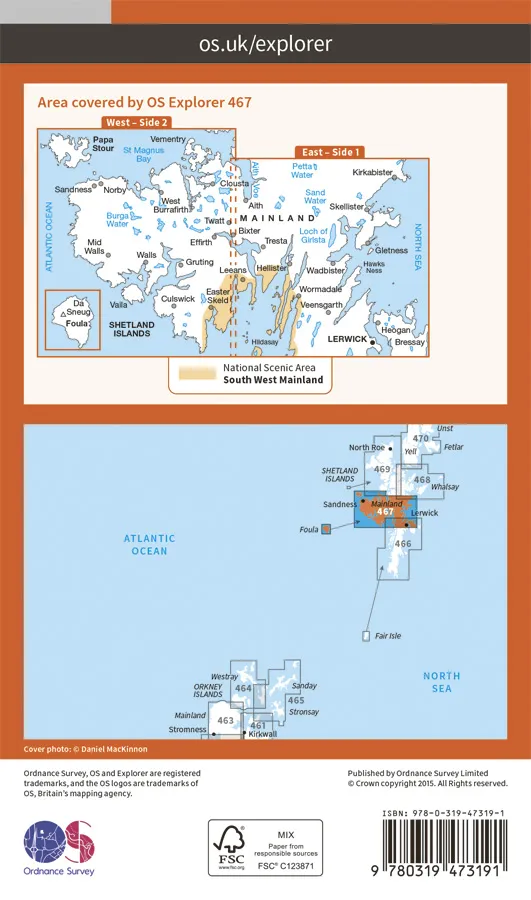 OS Explorer Active - 467 - Shetland - Mainland Central - Image 2