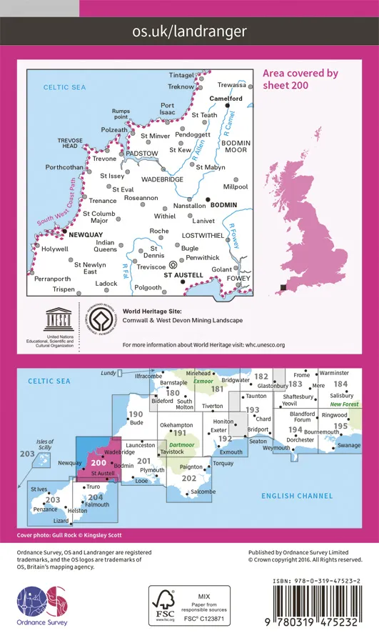 OS Landranger Active - 200 - Newquay & Bodmin, Camelford - Image 2