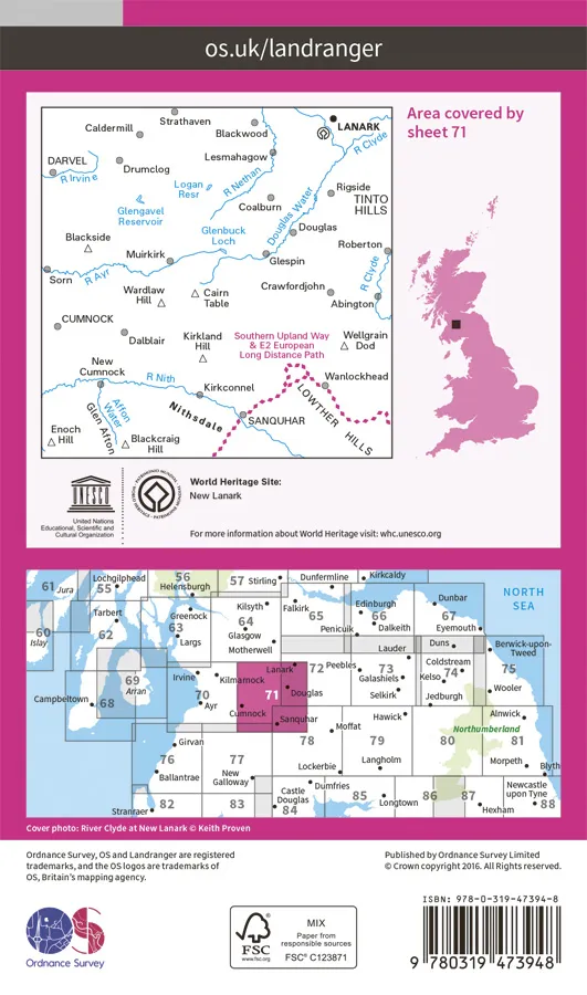OS Landranger Active - 71 - Lanark & Upper Nithsdale - Image 2