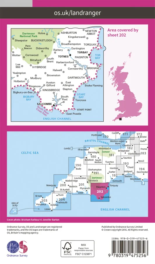 OS Landranger Active - 202 - Torbay & South Dartmoor, Totnes - Image 2