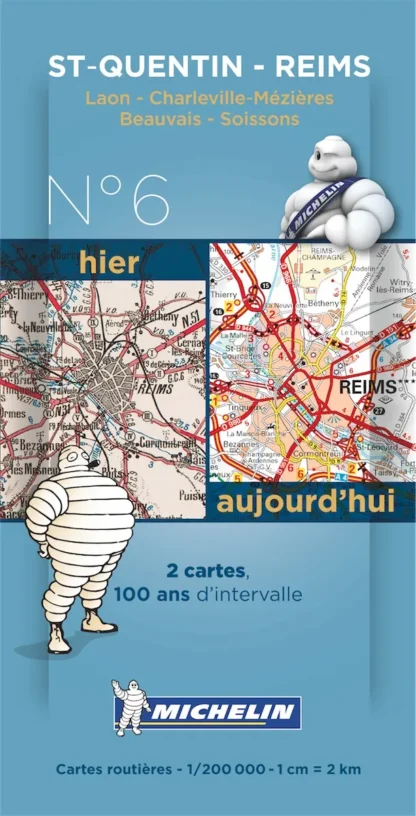 Michelin Historical Map - St-Quentin/Reims (Pre WW1 & Today)