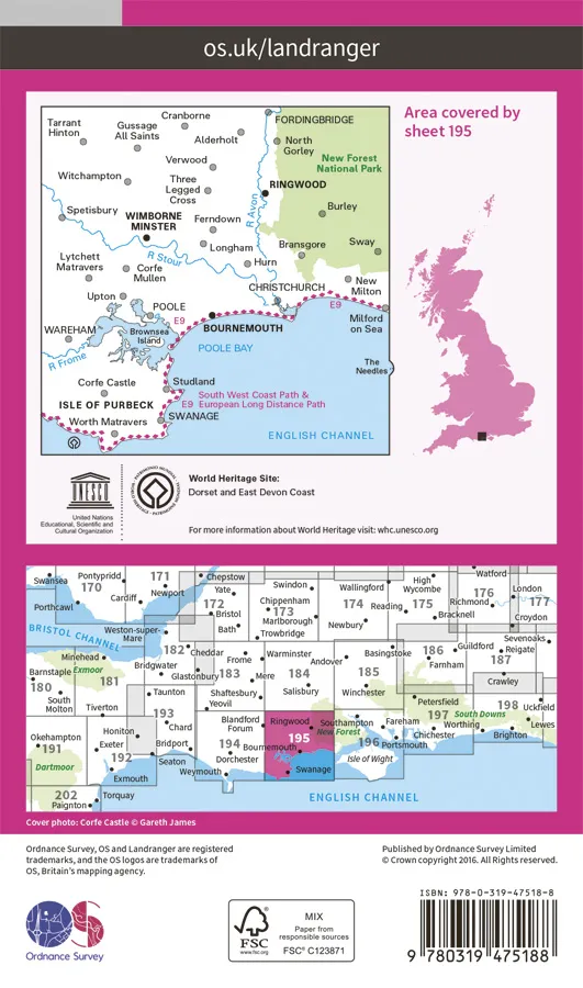 OS Landranger Active - 195 - Bournemouth & Purbeck - Image 2