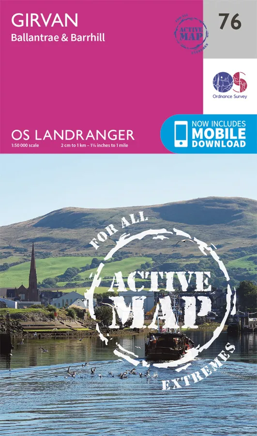 OS Landranger Active - 76 - Girvan, Ballantrae & Barrhill