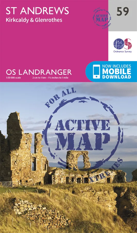 OS Landranger Active - 59 - St Andrews, Kirkcaldy & Glenrothes