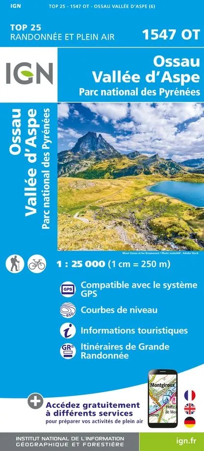 IGN Top 25 - Ossau / Vallée d'Aspe PNR des Pyrénées - Image 2