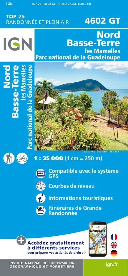 IGN Top 25 - Serie Bleu - Nord Basse-Terre (Guadeloupe) 2024
