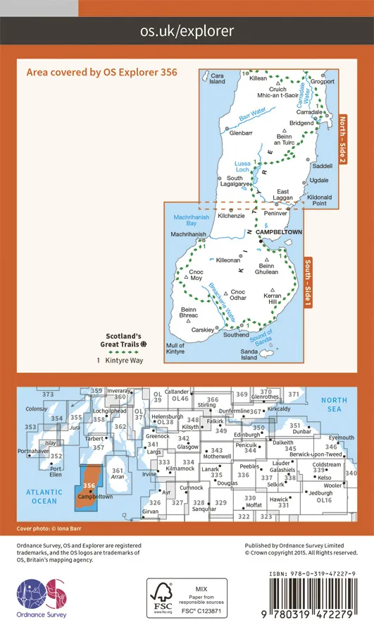 OS Explorer Active - 356 - Kintyre South Campeltown - Image 2