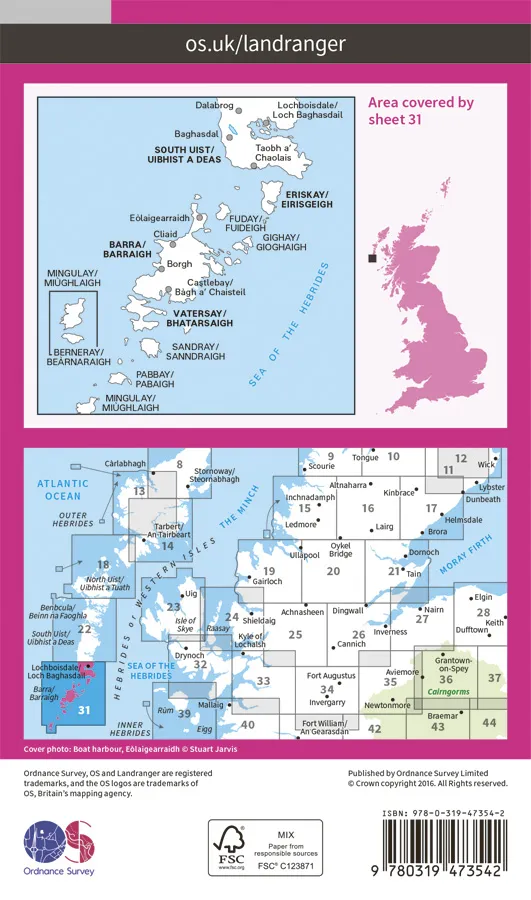 OS Landranger Active - 31 - Barra & South Uist, Vatersay & Eriskay - Image 2