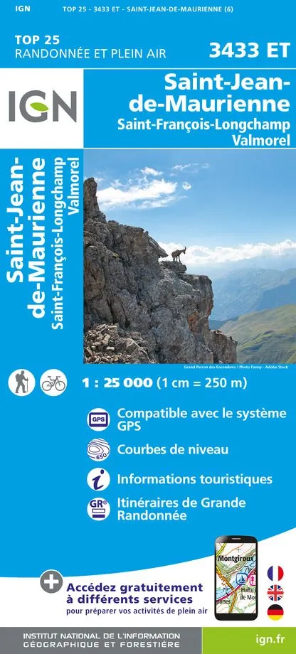 IGN Top 25 - St-Jean-de-Maurienne/St-François-Longchamp/Valmorel
