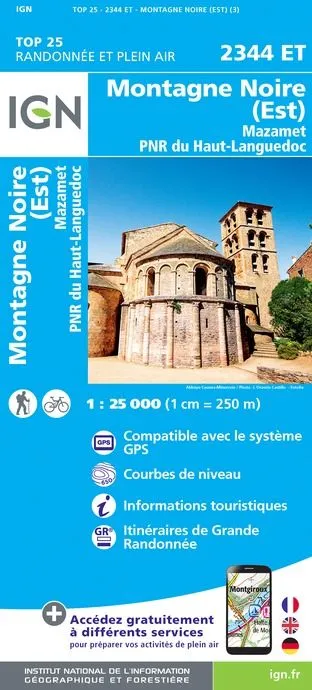 IGN Top 25 - Montagne Noire (Est) / Mazamet PNR du Haut Languedoc