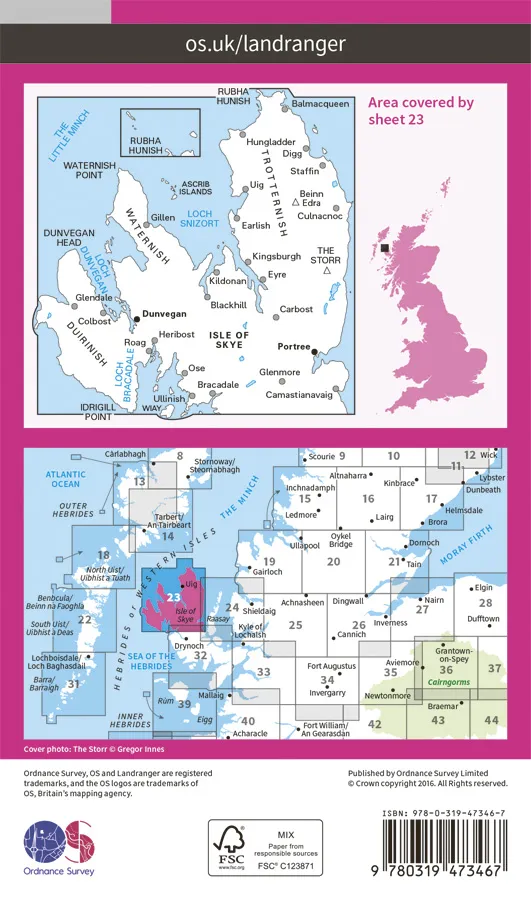 OS Landranger Active - 23 - North Skye, Dunvegan & Portree - Image 2