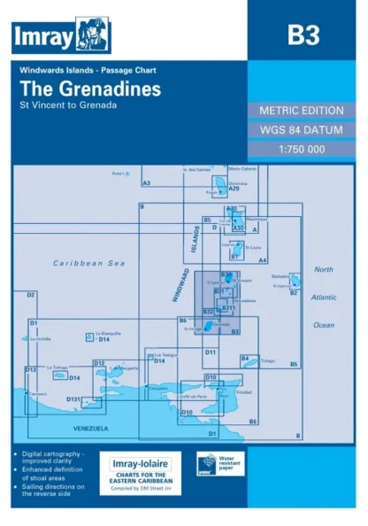 Imray B Chart - Grenadines - St Vincent To Grenada (B3 )