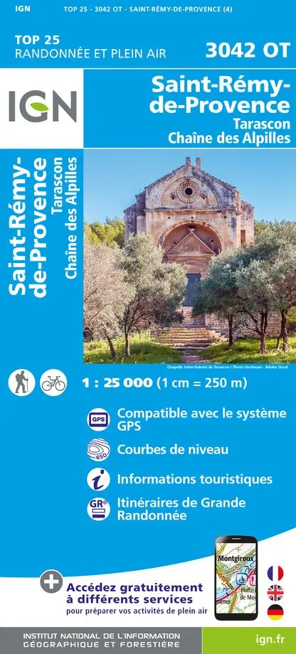 IGN Top 25 - St-Rémy-de-Provence / Tarascon / Chaîne des Alpilles