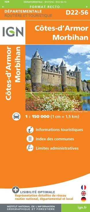 IGN Departmental - Cotes-d'Armor - Morbihan - D22-56