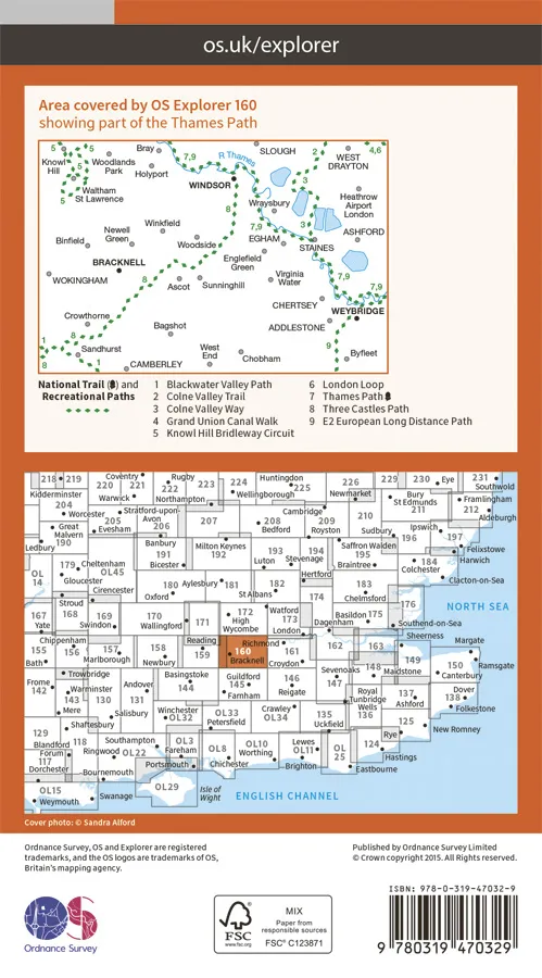 OS Explorer Active - 160 - Windsor, Weybridge & Bracknell - Image 2