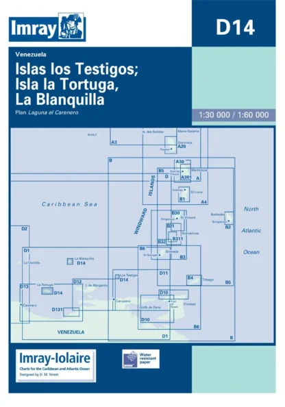 Imray D Chart - Isla Tos Testigos, La Tortuga & La Blanquilla (D14)