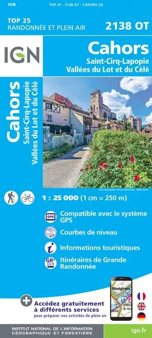 IGN Top 25 - Cahors / St-Cirq-Lapopie / Vallée du Lot et du Célé - Image 2