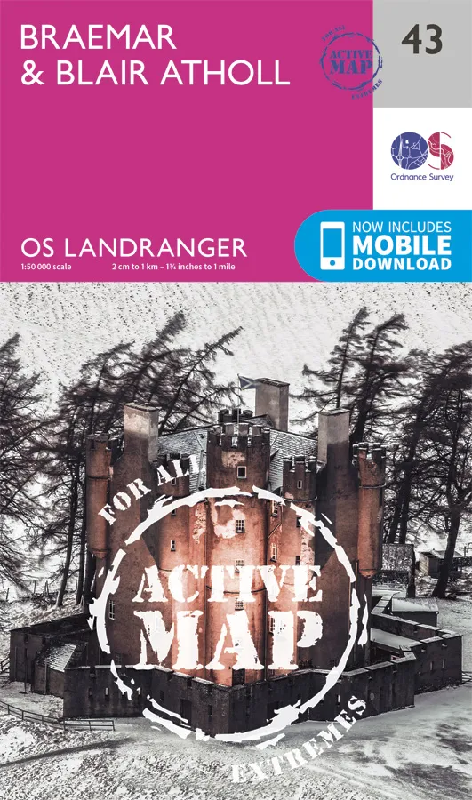 OS Landranger Active - 43 - Braemar & Blair Atholl