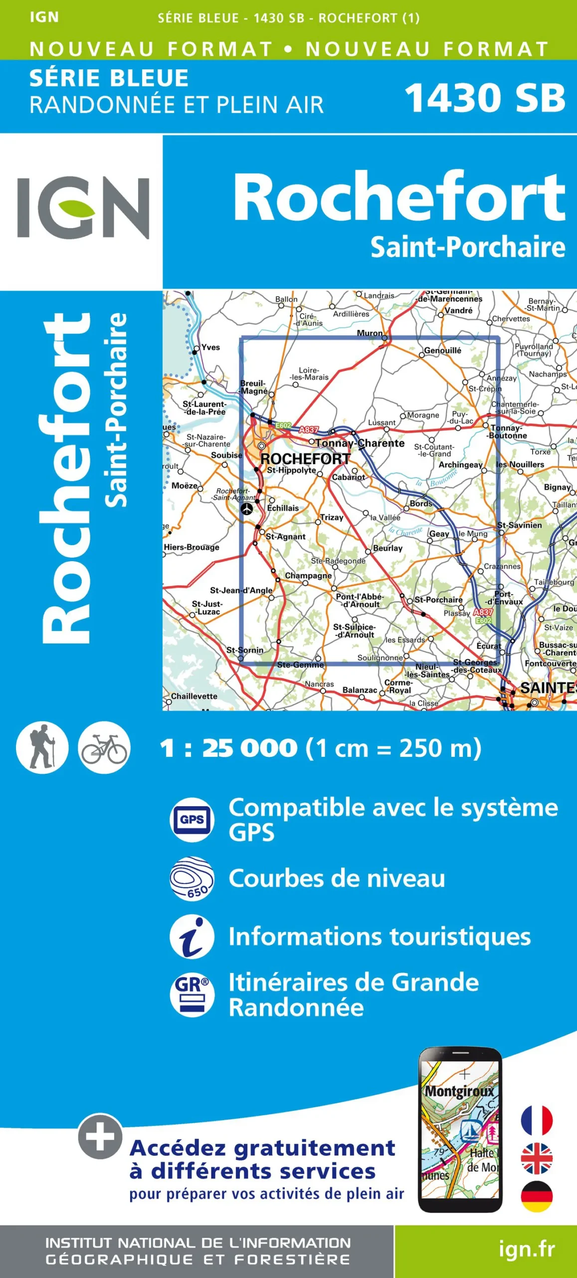 IGN Top 25 - Serie Bleu - Rochefort / St-Porchaire 1430