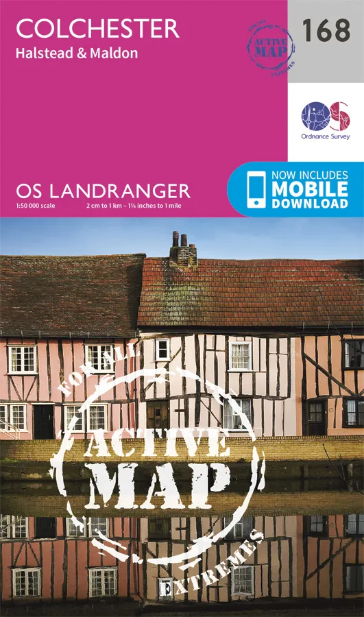 OS Landranger Active - 168 - Colchester, Halstead & Maldon