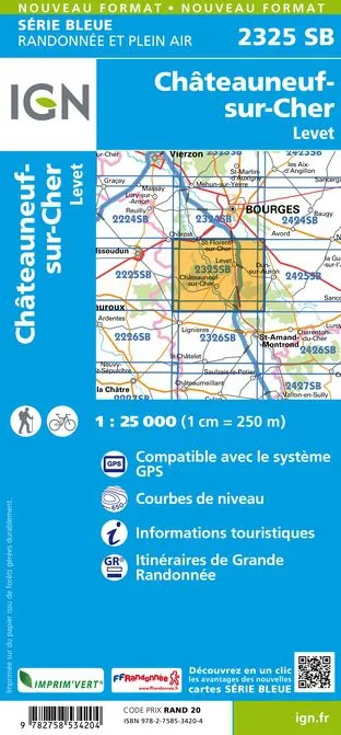 IGN Top 25 - Serie Bleu - Châteauneuf-sur-Cher / Levet 2325 - Image 2