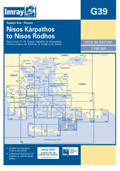 Imray G Chart - Karpathos To Rhodos (G39)