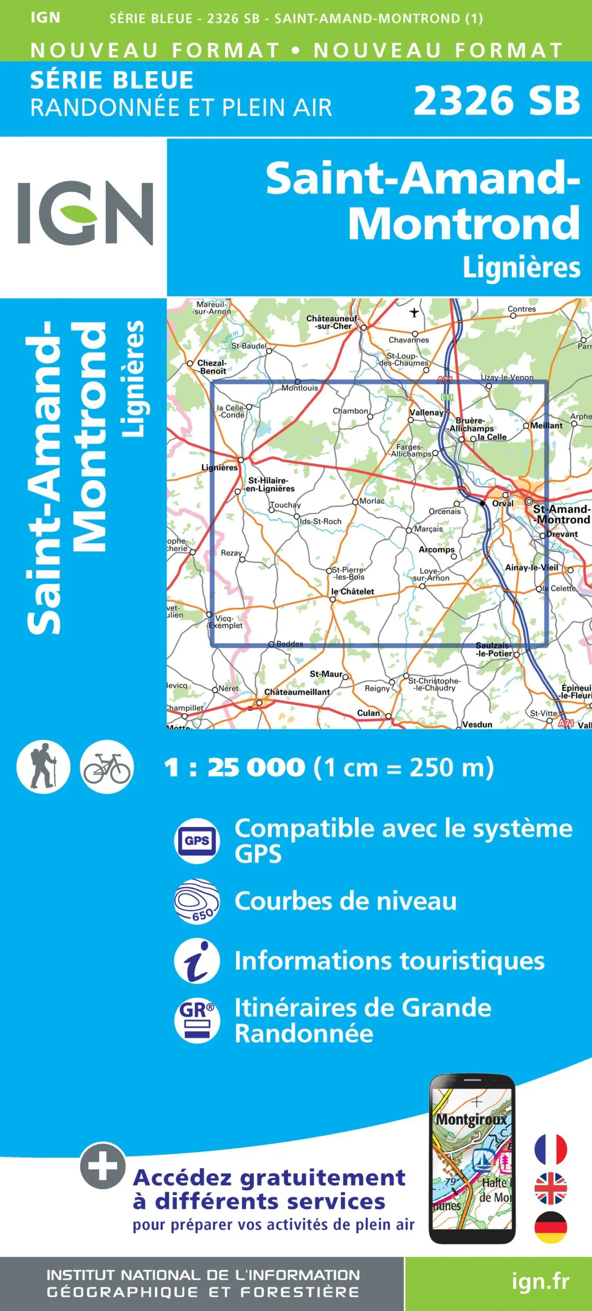 IGN Top 25 - Serie Bleu - St-Amand-Montrond / Lignières 2326