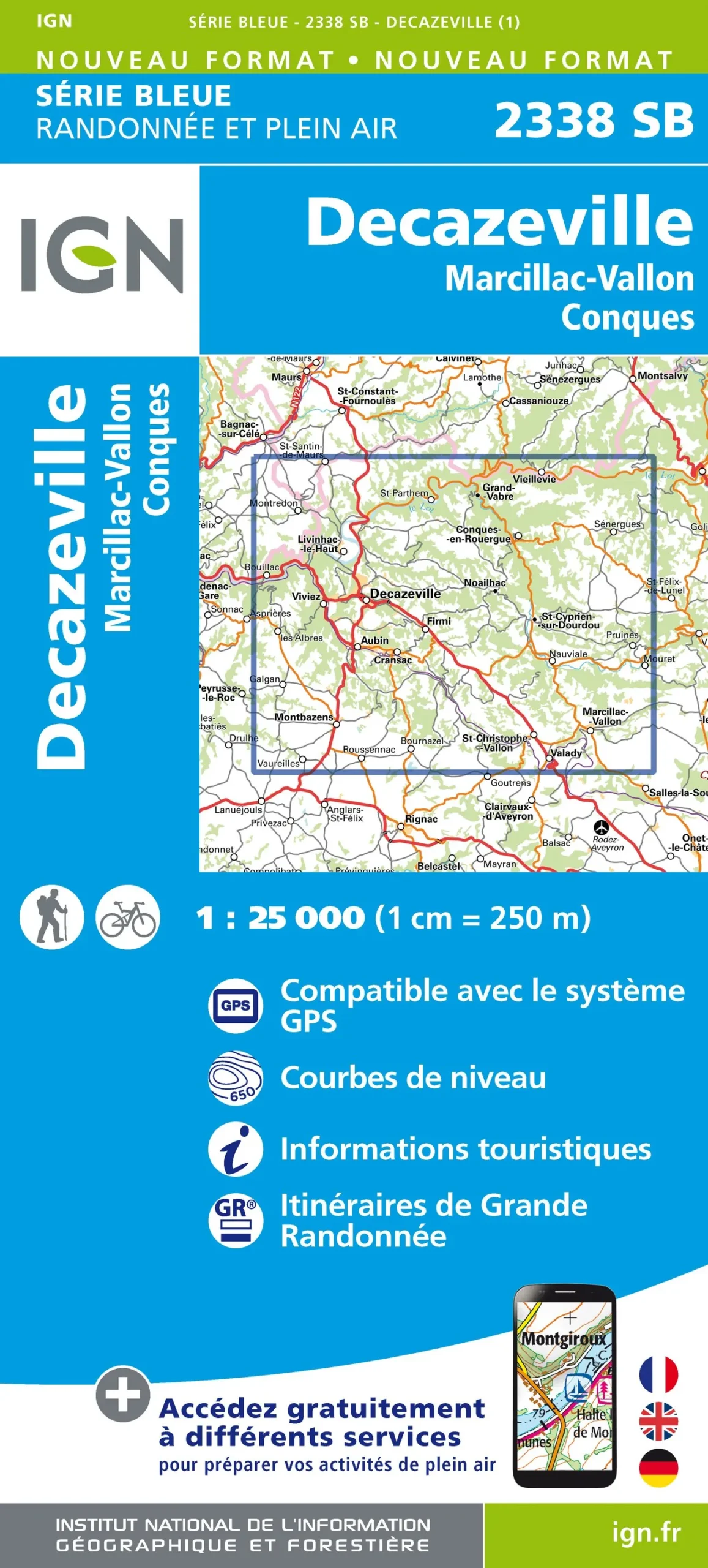 IGN Top 25 - Serie Bleu - Decazeville / Marcillac-Vallon / Conques 2338