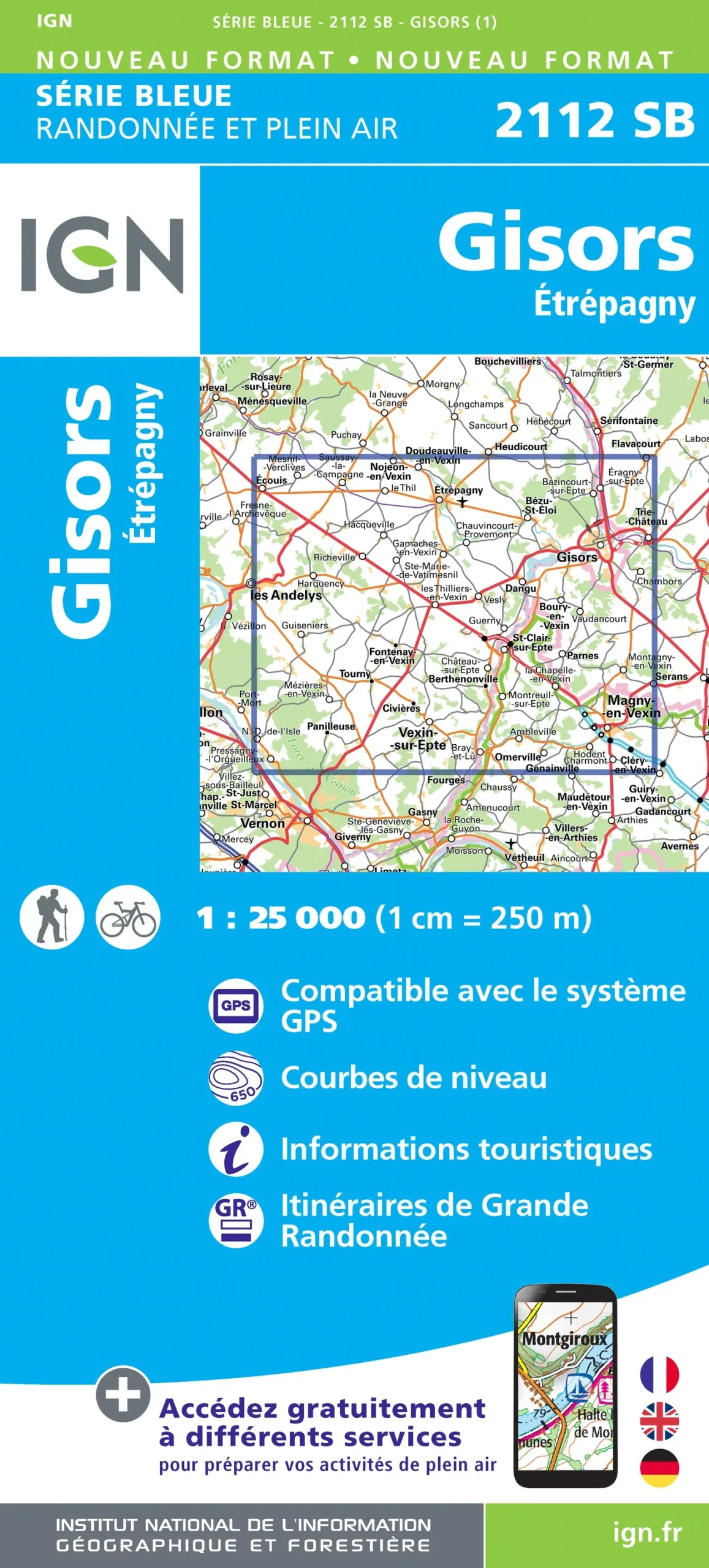IGN Top 25 - Serie Bleu - Gisors / Etrépagny 2112