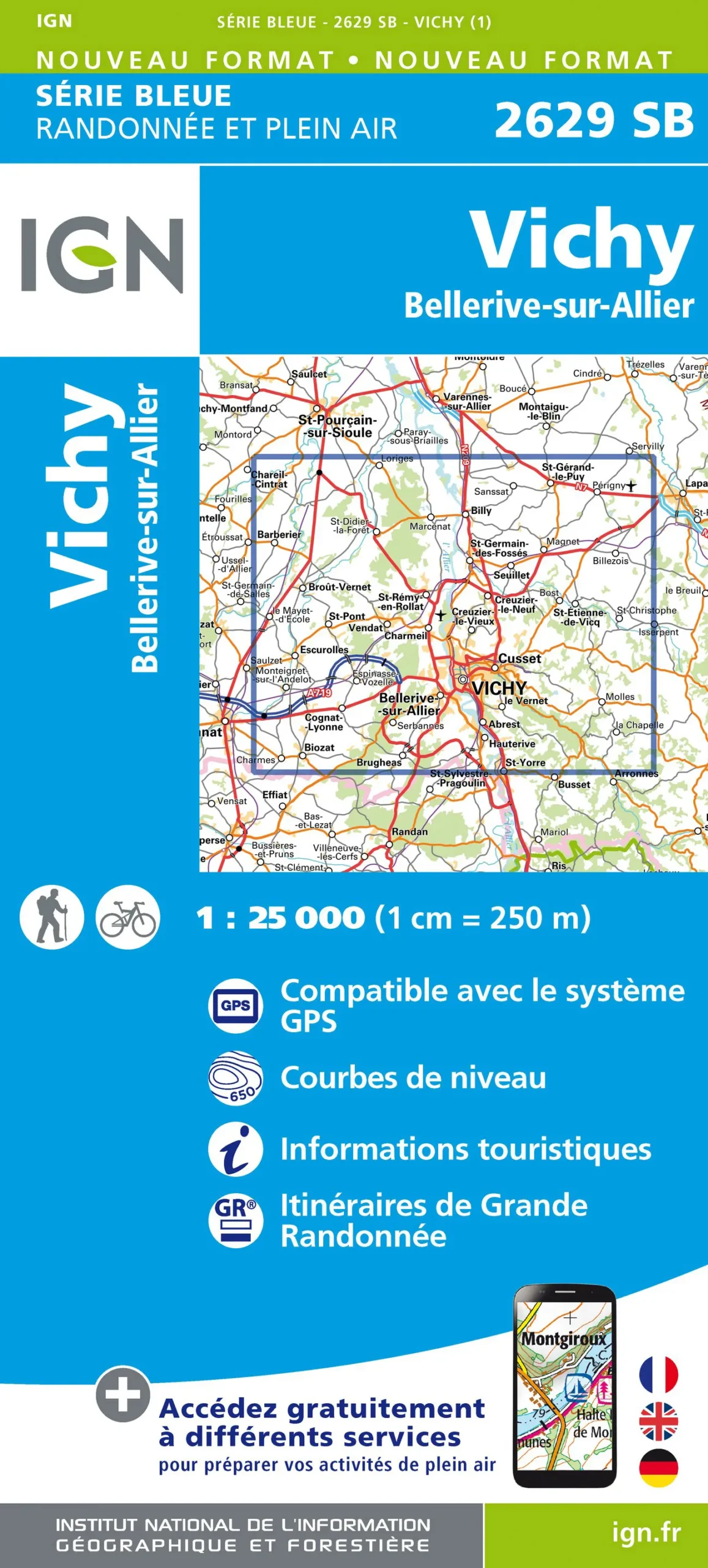 IGN Top 25 - Serie Bleu - Vichy / Bellerive-sur-Allier 2629 - Image 2