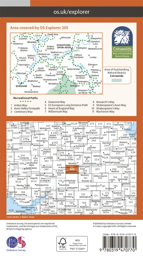 OS Explorer Active - 205 - Stratford-upon-Avon & Evesham - Image 2