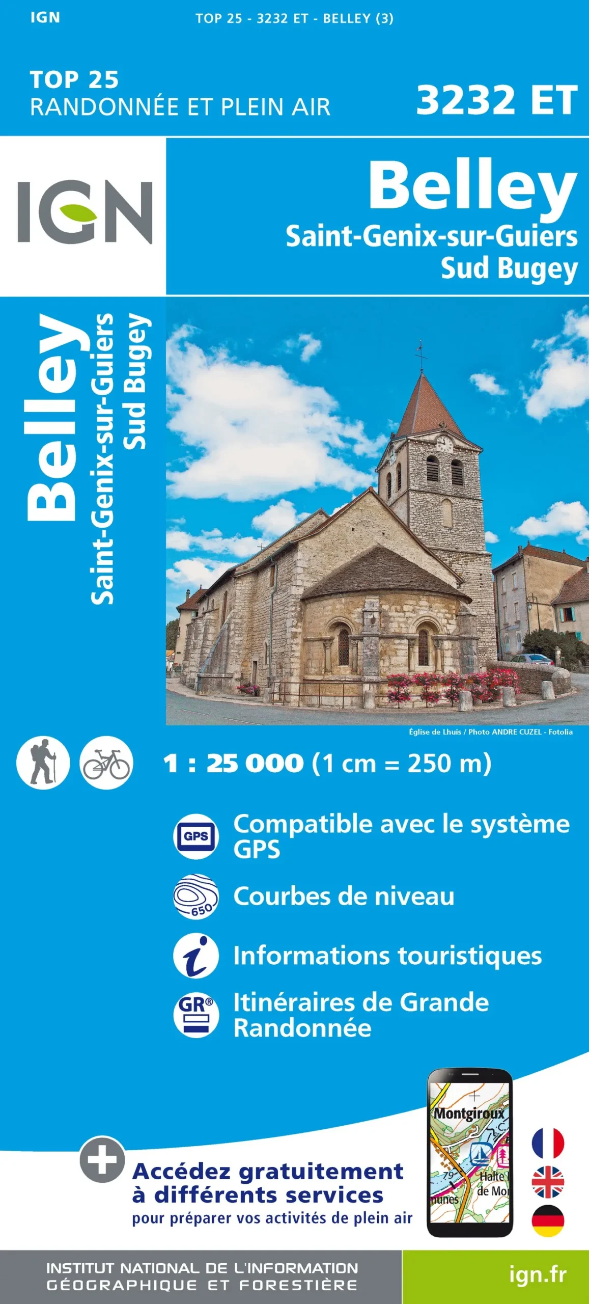 IGN Top 25 - Belley / St-Genix-sur-Guiers / Sud Bugey
