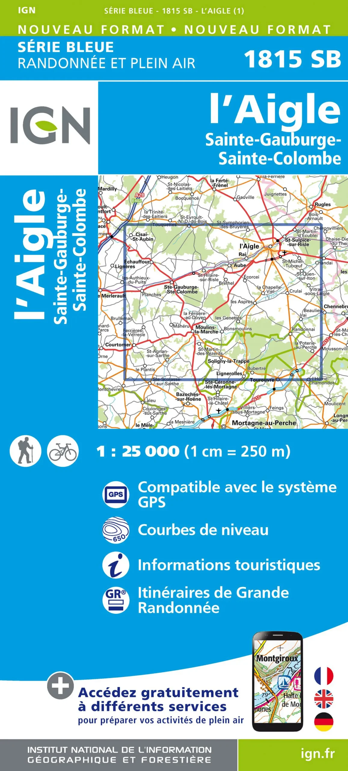 IGN Top 25 - Serie Bleu - L'Aigle / Ste-Gauburge / Ste Colombe 1815 - Image 2
