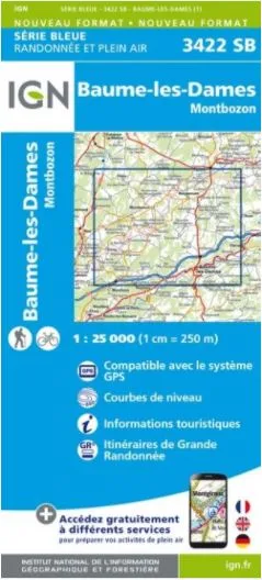 IGN Top 25 - Serie Bleu - Baume-les-Dames / Montbozon 3422