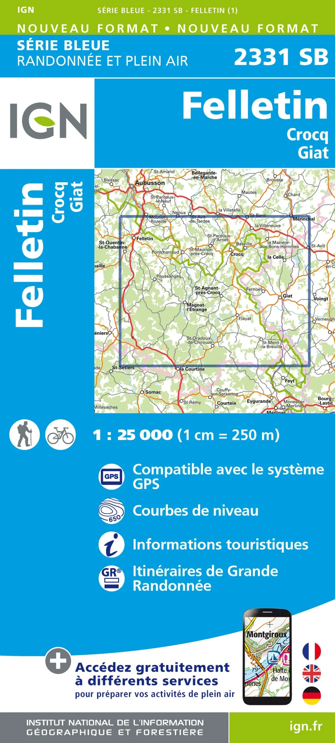 IGN Top 25 - Serie Bleu - Felletin / Crocq / Giat 2331 - Image 2